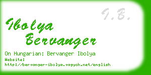 ibolya bervanger business card